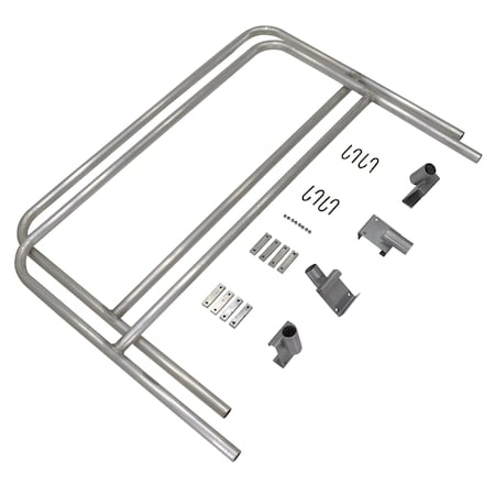 Vestil Alum Walk Ramp Rail Retro Fit 9 Ft, PK2 AWR-HR-9-RF